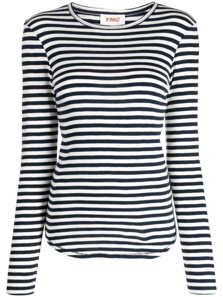 YMC Charlotte long-sleeve striped T-shirt - Blue Cover