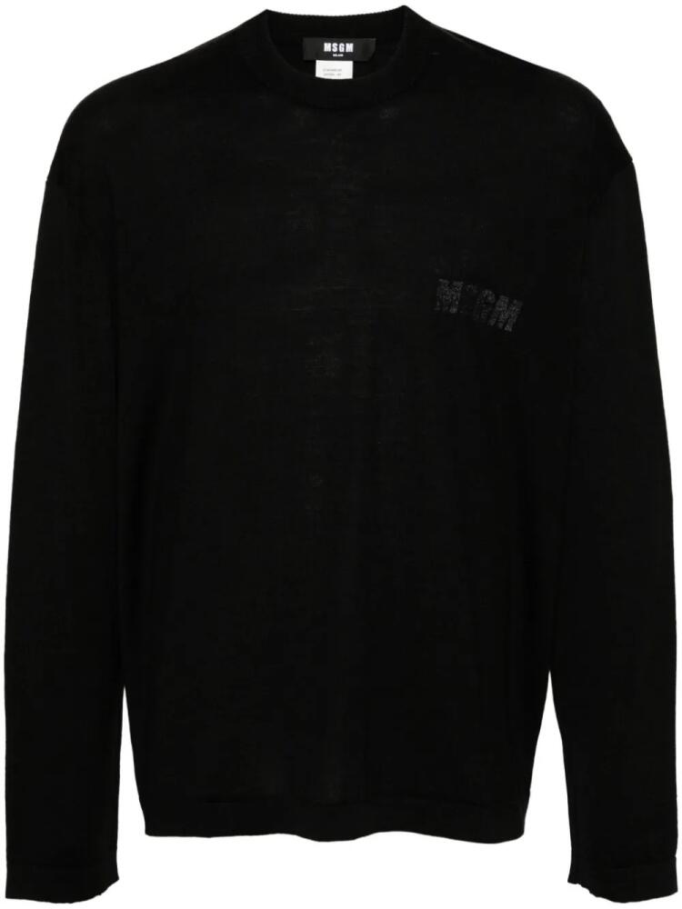 MSGM logo-print sweater - Black Cover