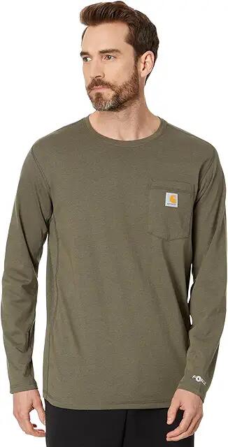 Carhartt Force Relaxed Fit Midweight Long Sleeve Pocket T-Shirt (Basil Heather) Men's Clothing Cover