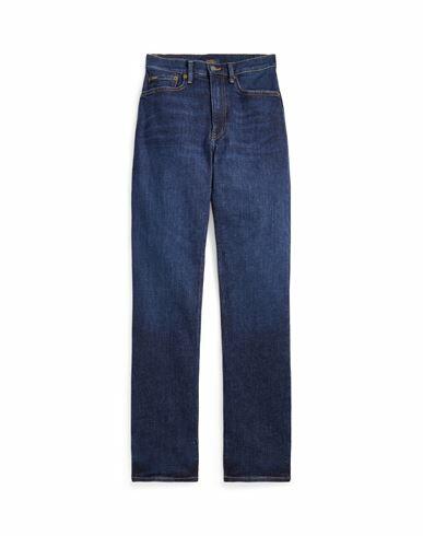 Polo Ralph Lauren High-rise Straight Jean Woman Jeans Blue Cotton, Elastane Cover