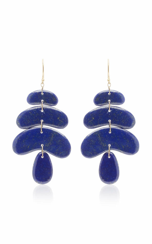 Ten Thousand Things - Small Totem 18K Yellow Gold Lapis Earrings - Blue - Gifts For Her Cover