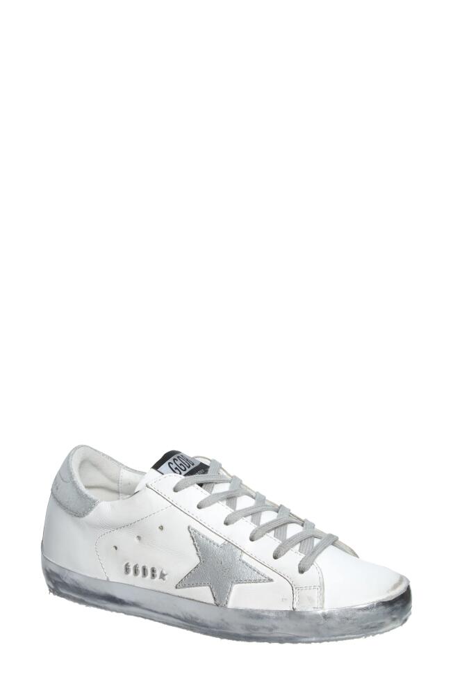 Golden Goose Super-Star Sneaker in White/Silver/Ice Cover