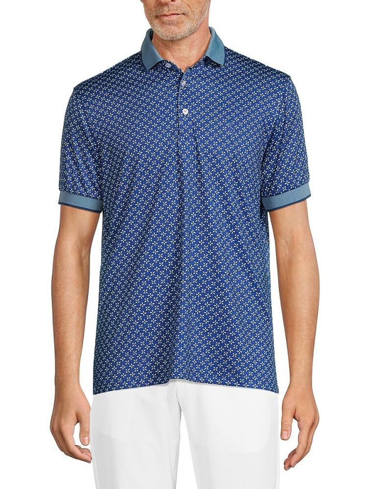 TailorByrd Men's Graphic Performance Polo - Indigo Cover