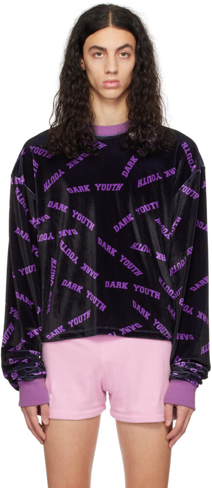 Liberal Youth Ministry SSENSE Exclusive Black & Purple Dark Youth Long Sleeve T-Shirt Cover