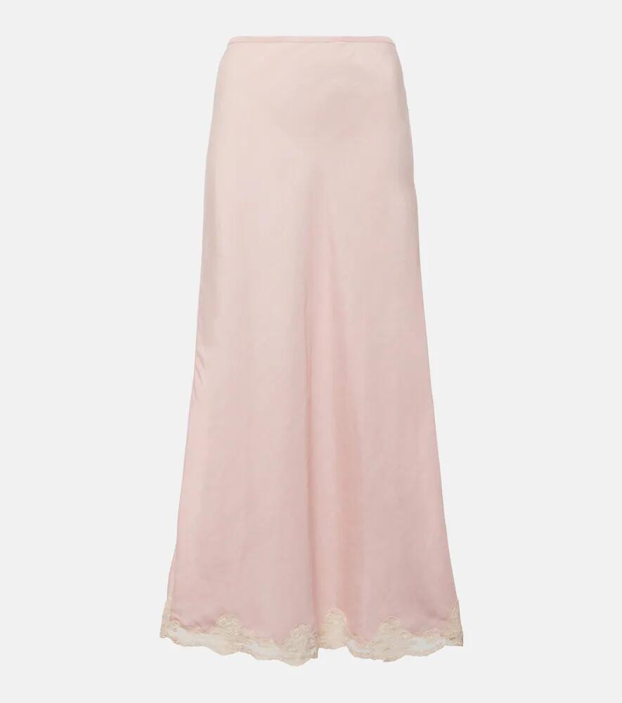 Rixo Crystal lace-trimmed maxi skirt Cover