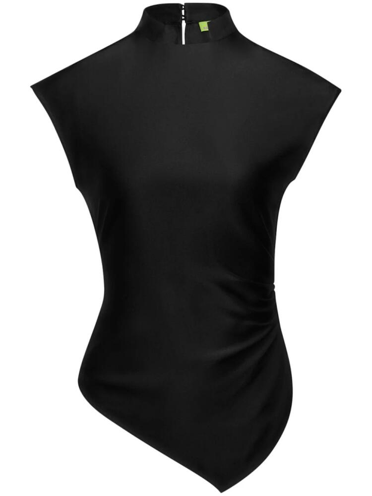 Shanghai Tang draped silk blouse - Black Cover