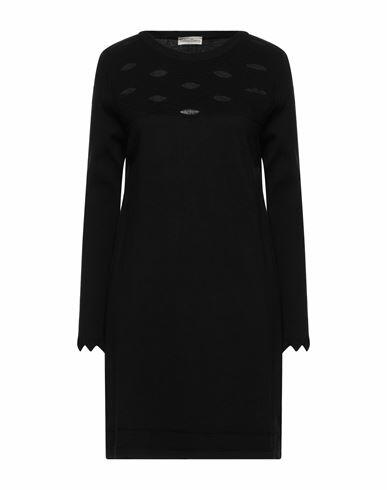 Cashmere Company Woman Mini dress Black Wool, Cashmere, Nylon, Elastane Cover