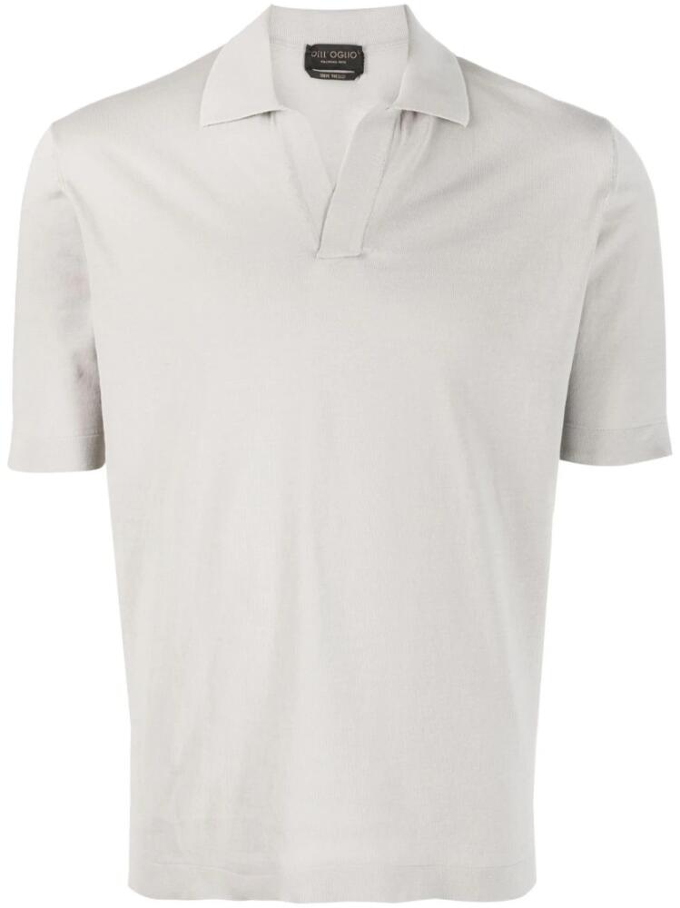 Dell'oglio open-placket cotton polo shirt - Grey Cover