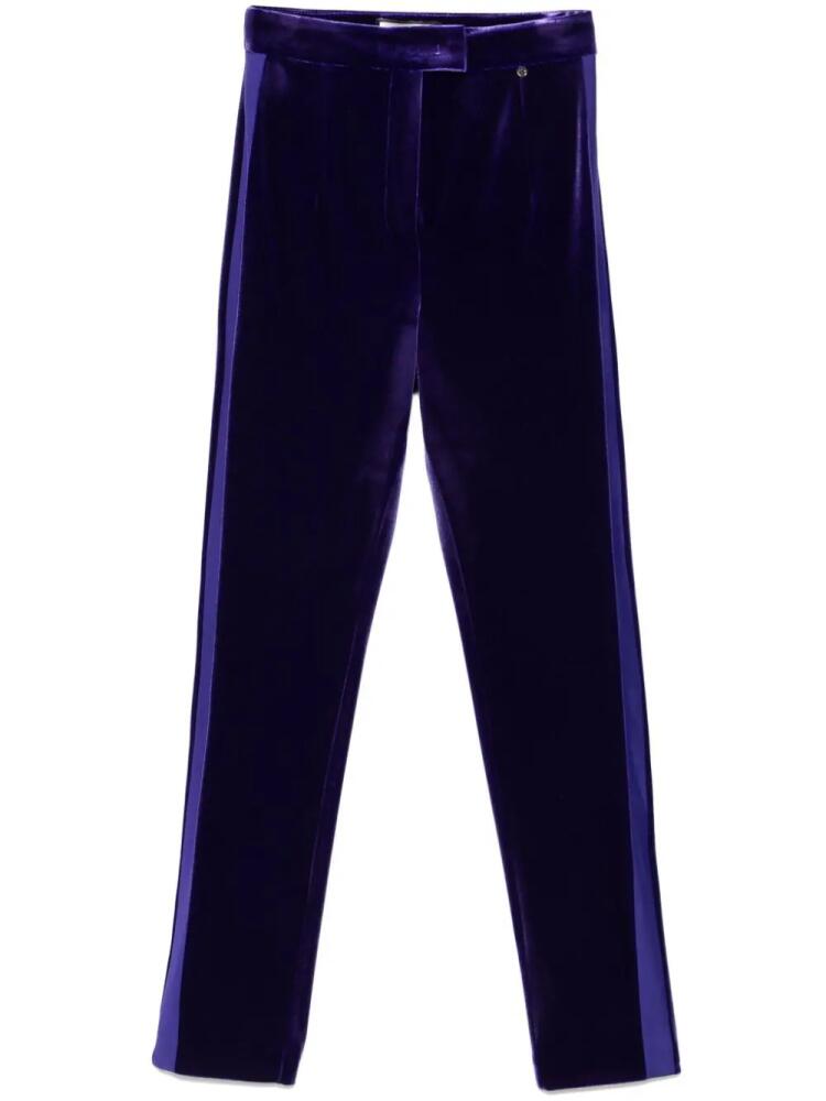 NISSA high-waist velvet trousers - Purple Cover