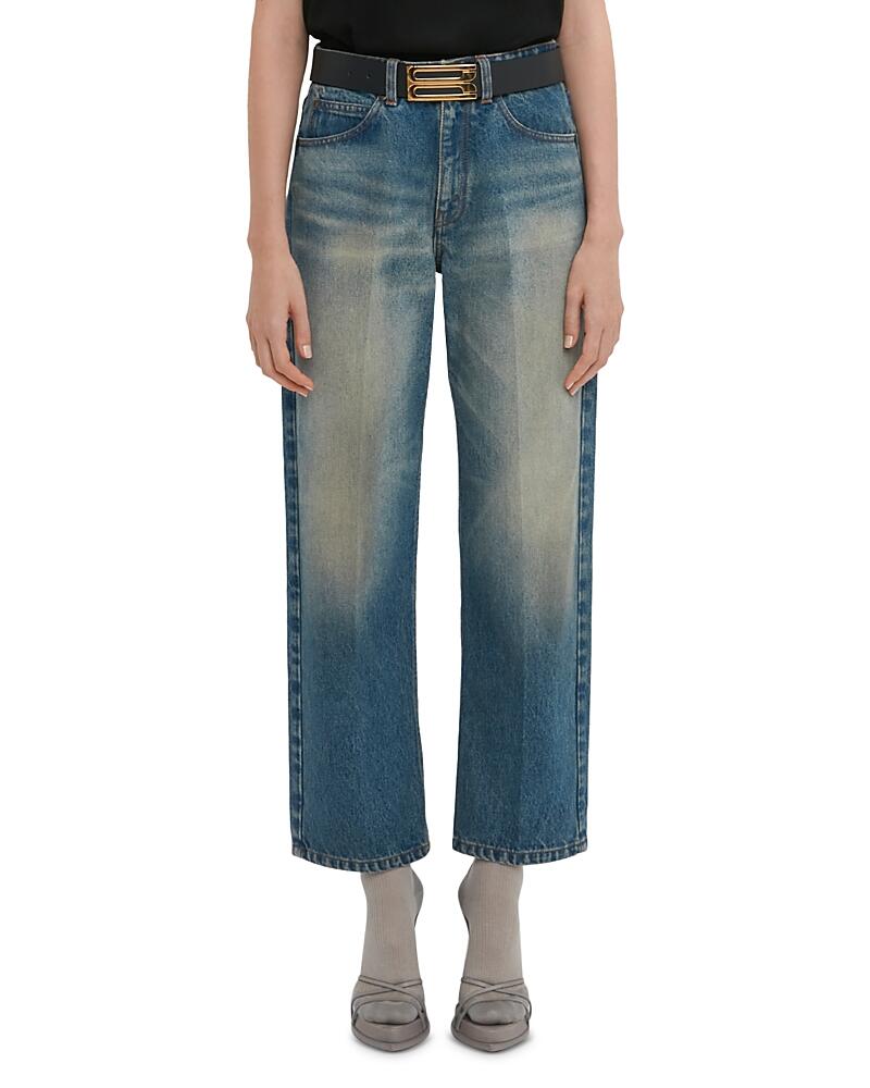 Victoria Beckham Relaxed High Rise Ankle Straight Jeans in Antique Indio Cover