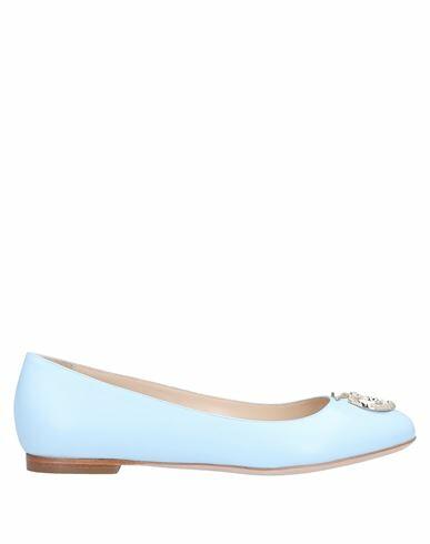 Trussardi Woman Ballet flats Sky blue Soft Leather Cover