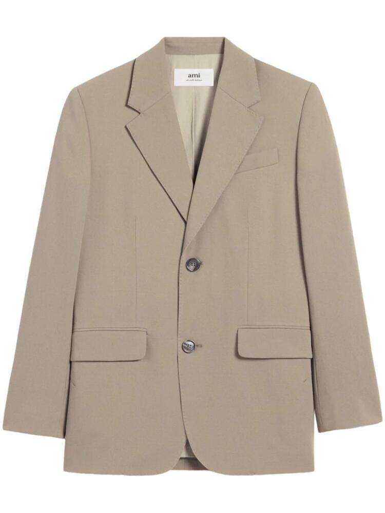 AMI Paris single-breasted virgin-wool blazer - Neutrals Cover