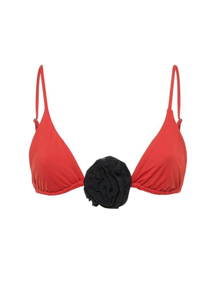 WEWOREWHAT Cooper Bikini Top W/ Rose Cover