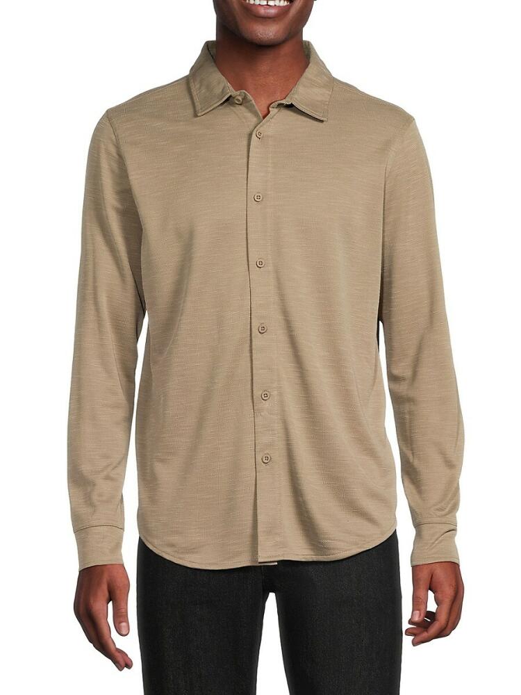 Saks Fifth Avenue Men's Solid Shirt - Oak Tree Cover