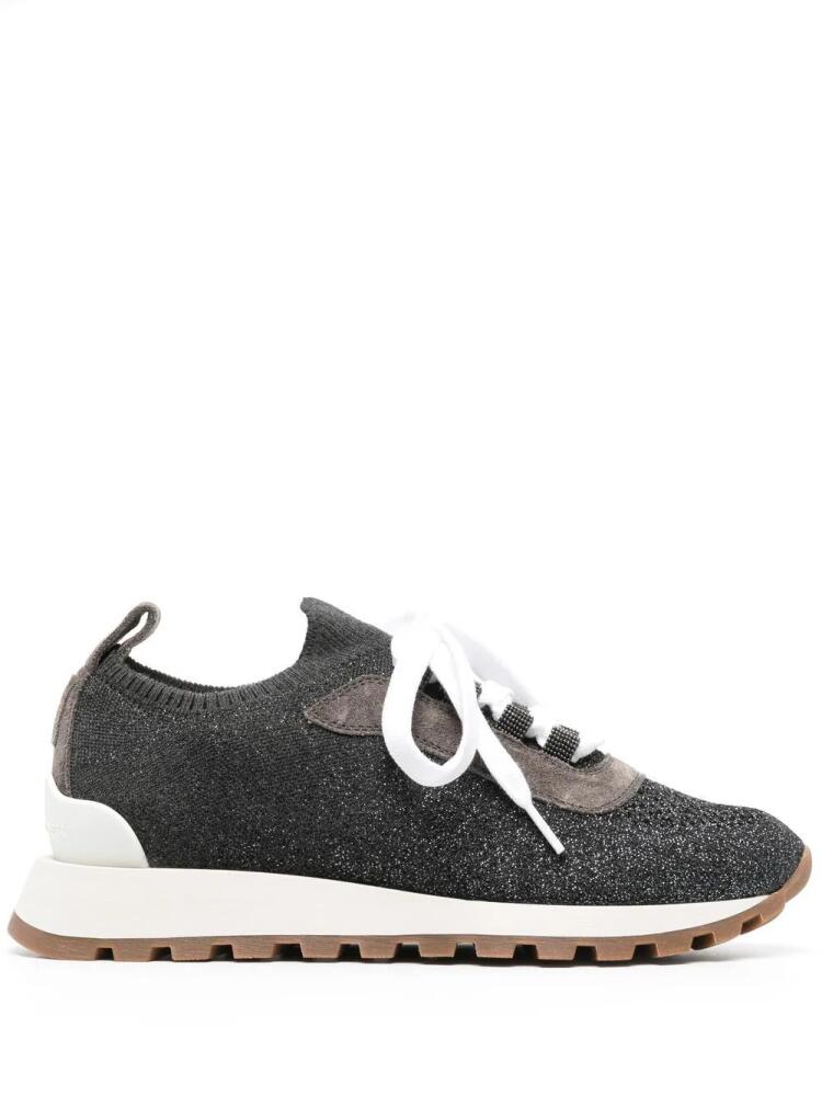 Brunello Cucinelli sock-style low-top sneakers - Grey Cover