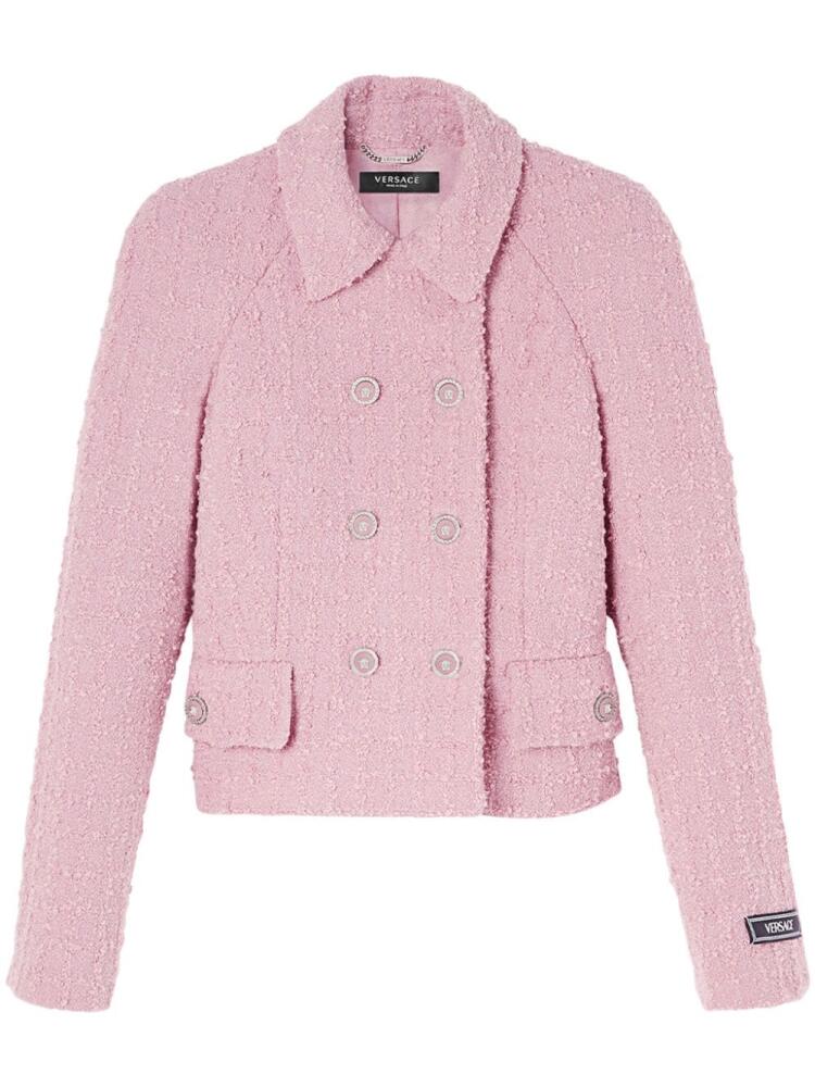 Versace double-breasted tweed jacket - Pink Cover