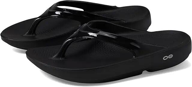 OOFOS Women's OOlala Sandal (Black/Black) Women's Sandals Cover