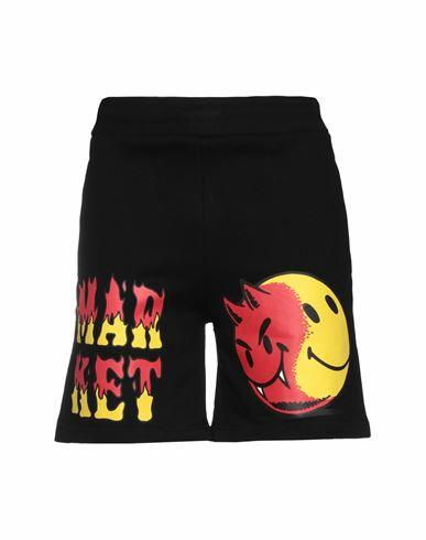 Market Smiley Good And Evil Sweatshorts Man Shorts & Bermuda Shorts Black Cotton Cover