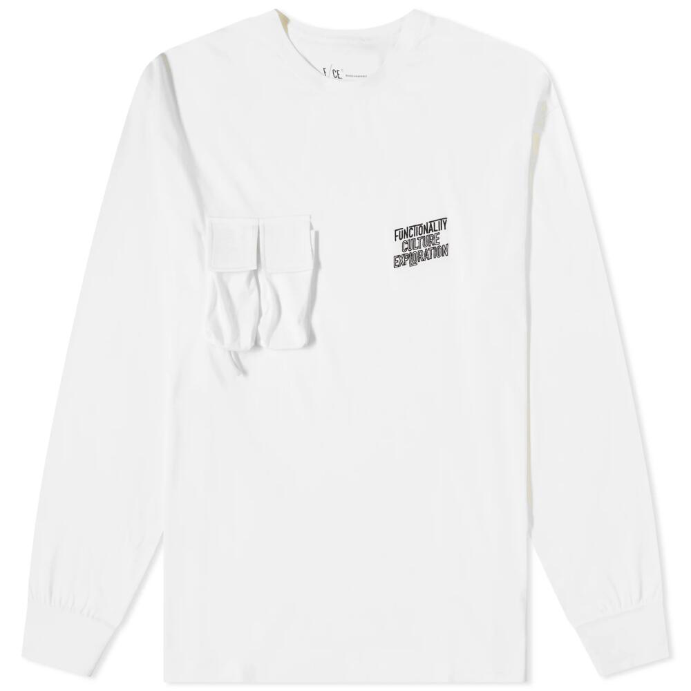 F/CE. Men's Long Sleeve PLA Pocket T-Shirt in White Cover