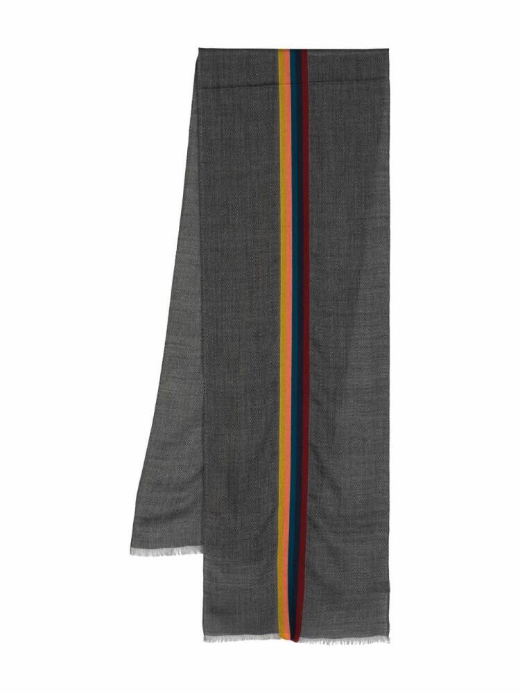 Paul Smith striped herringbone scarf - Black Cover