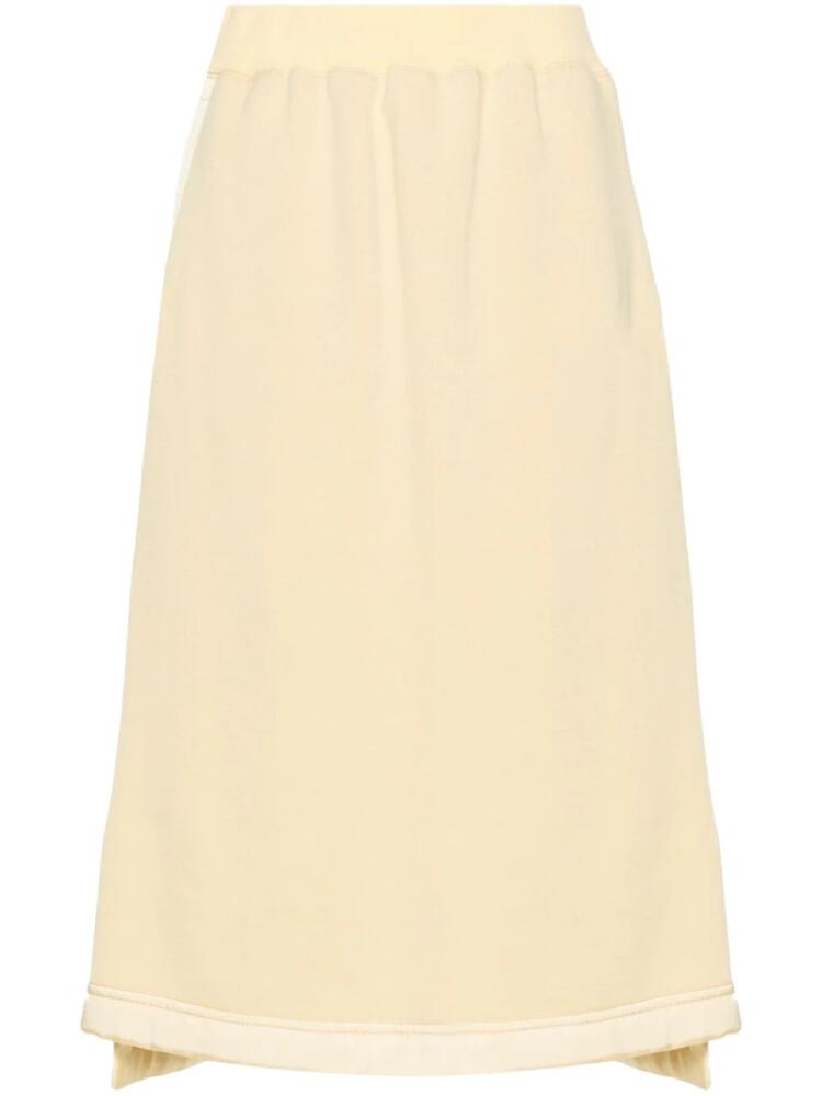 Jil Sander virgin wool-blend midi skirt - Yellow Cover