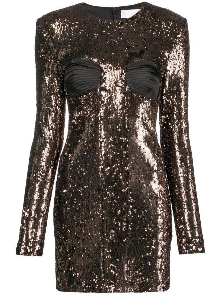 Genny sequin-embellished long-sleeved dress - Black Cover