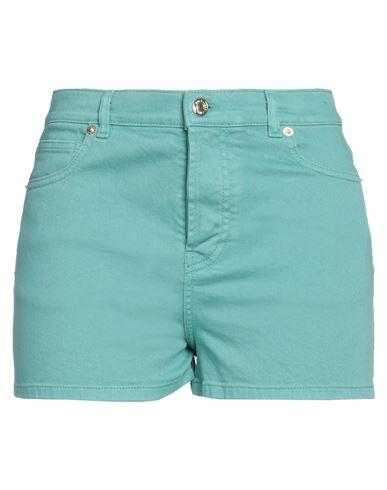 Alexandre Vauthier Woman Denim shorts Emerald green Cotton, Elastane Cover