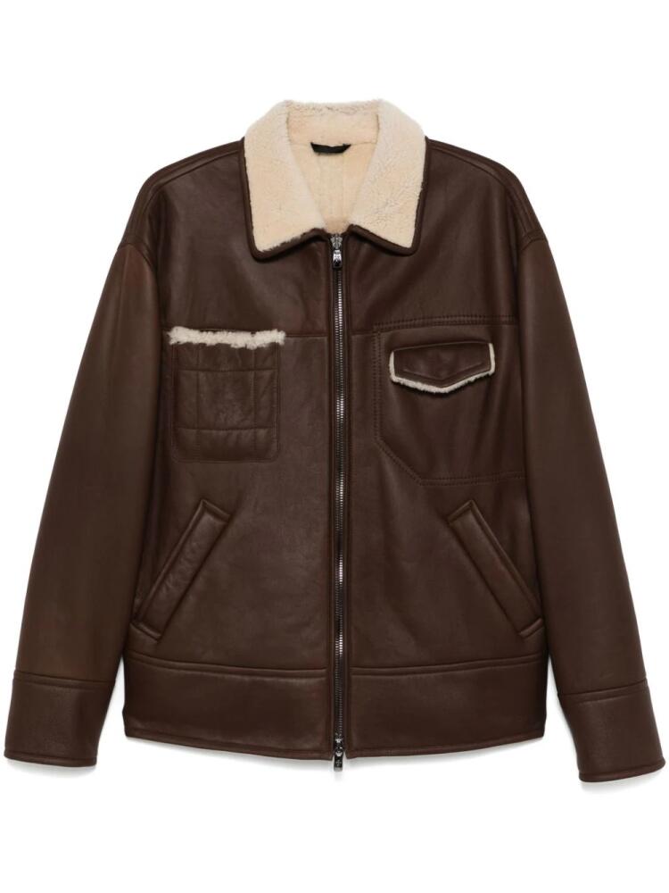 Ferrari shearling bomber jacket - Brown Cover