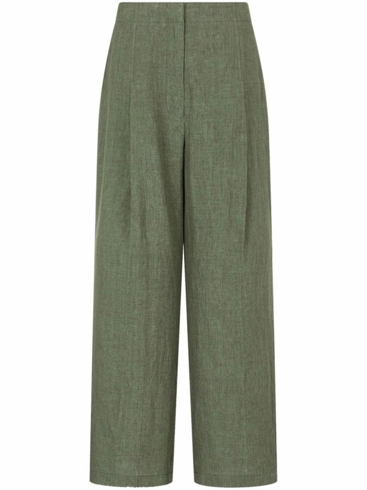 STUDIO TOMBOY wide-leg linen trousers - Green Cover