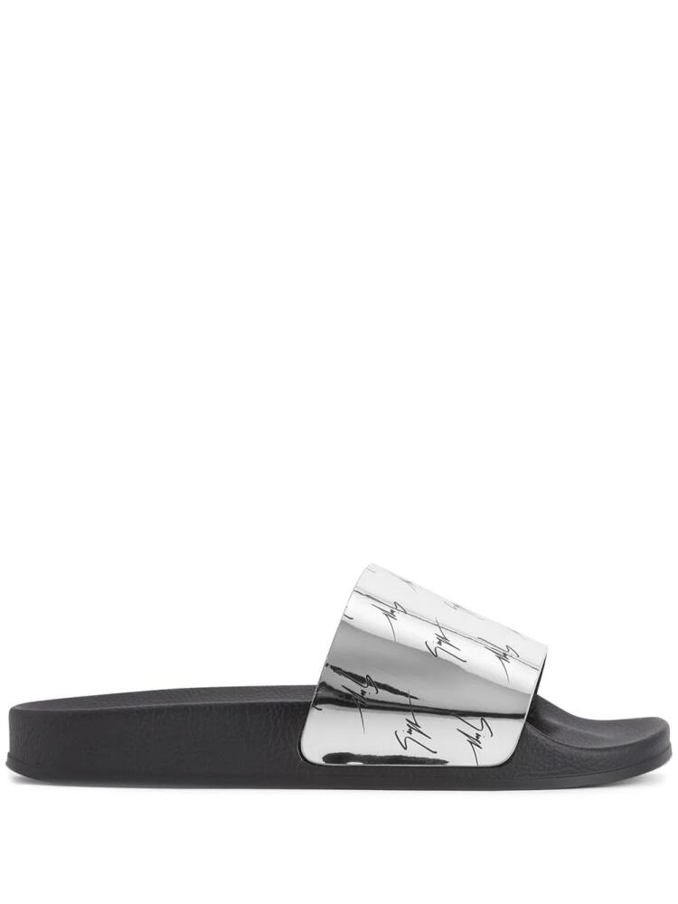 Giuseppe Zanotti Brett all-over logo slides - Grey Cover