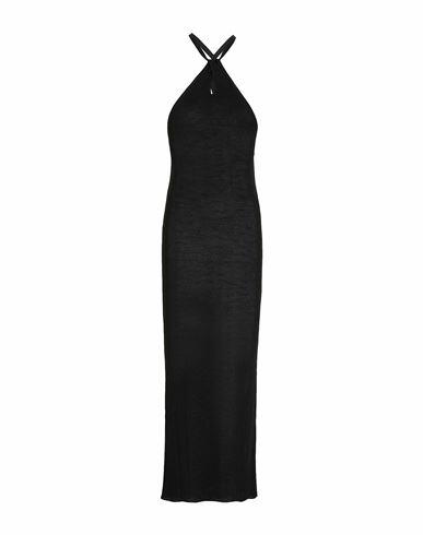 8 By Yoox Knitted Twist And Turn Midi Dress Woman Maxi dress Black Viscose, Recycled polyester, Polyester Cover