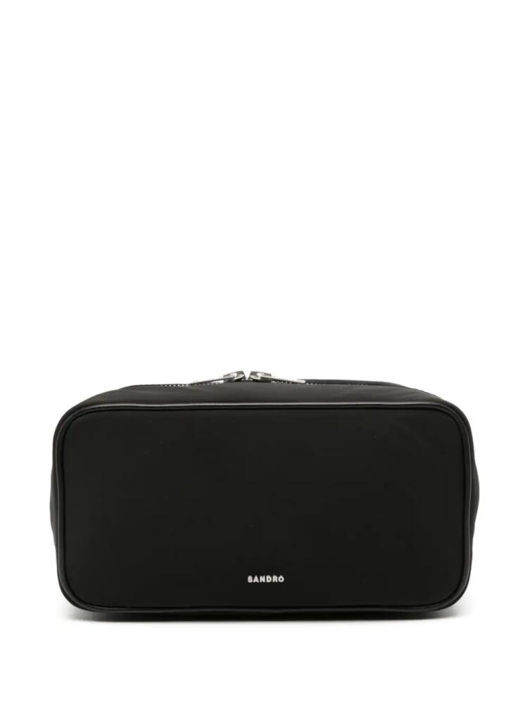 SANDRO logo-lettering wash bag - Black Cover