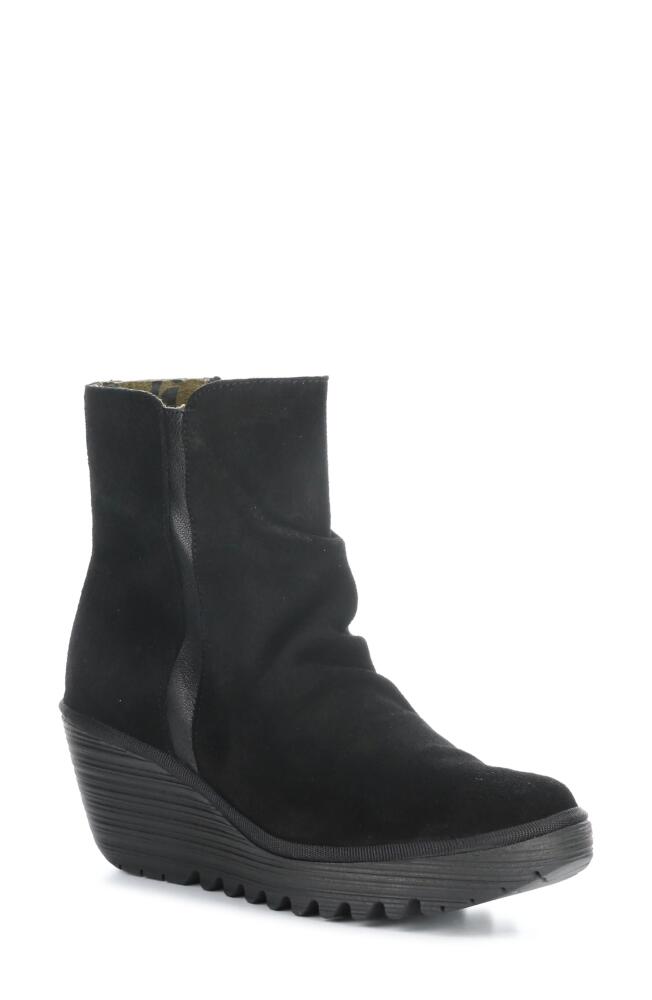 Fly London Yopa Platform Wedge Bootie in 001 Black Cover