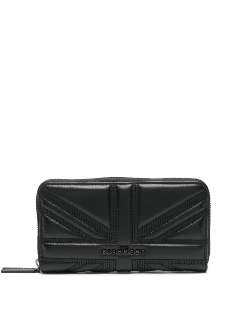 John Richmond logo-lettering leather wallet - Black Cover