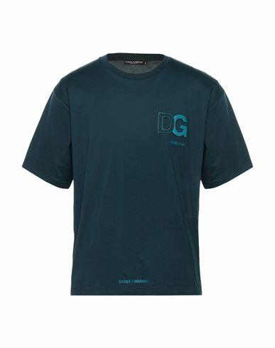 Dolce & gabbana Man T-shirt Deep jade Cotton, Polyurethane Cover