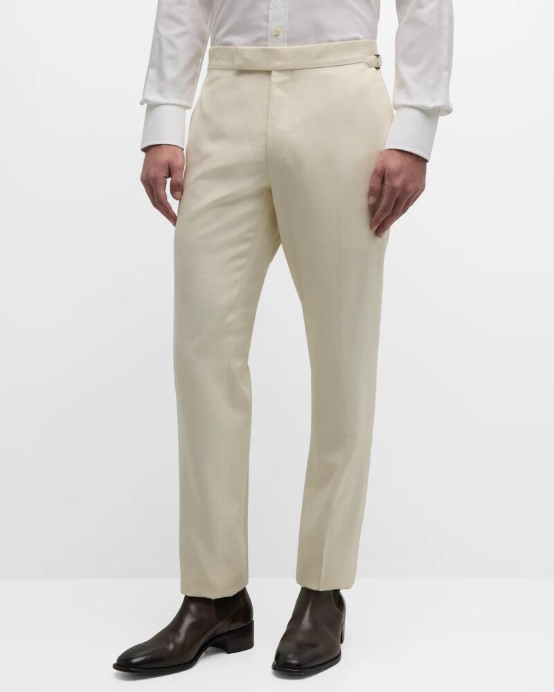 TOM FORD Men's Textured Silk Shelton Trousers Cover