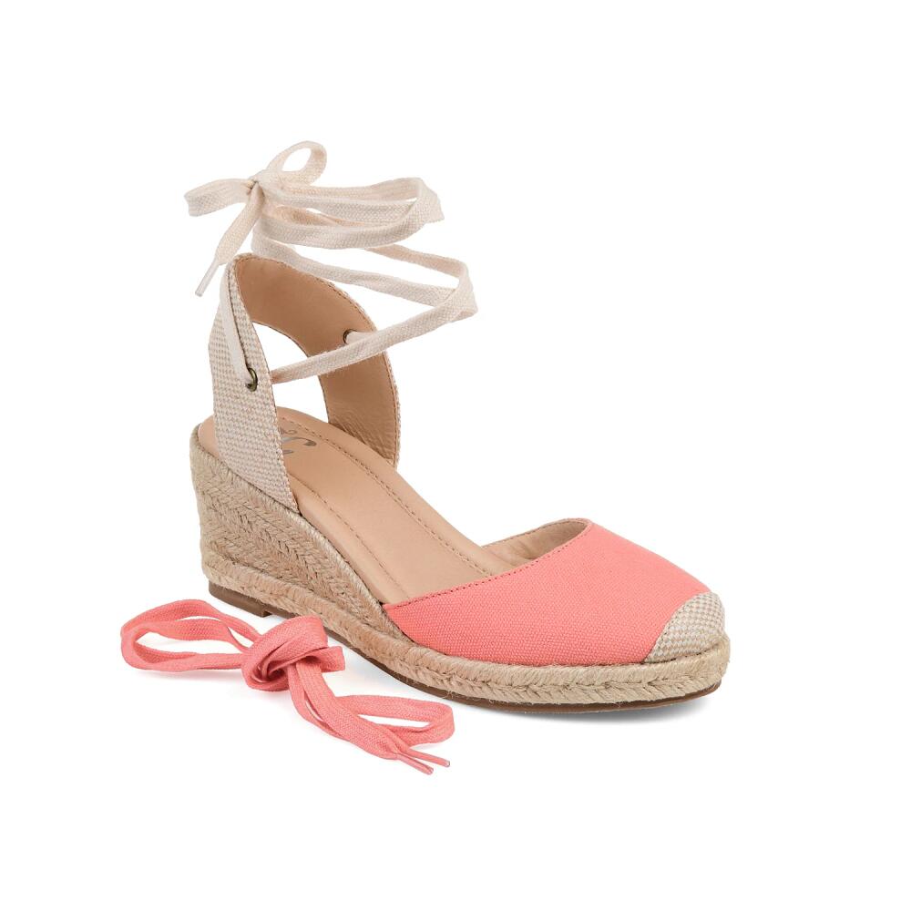 Journee Collection Wide Width Monte Espadrille Wedge Sandal | Women's | Coral Cover