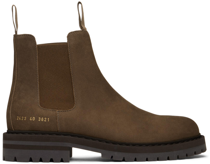 Common Projects Brown Suede Chelsea Boots Cover