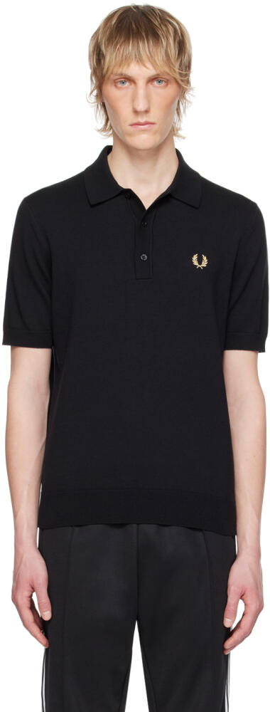 Fred Perry Black Embroidered Polo Cover