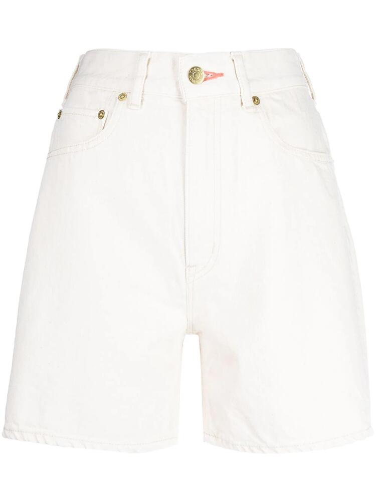 Tu es mon Tresor The Coral high-rise denim shorts - White Cover