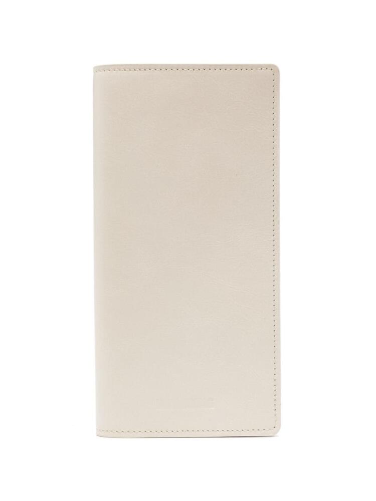 Uma Wang debossed-logo leather wallet - Neutrals Cover