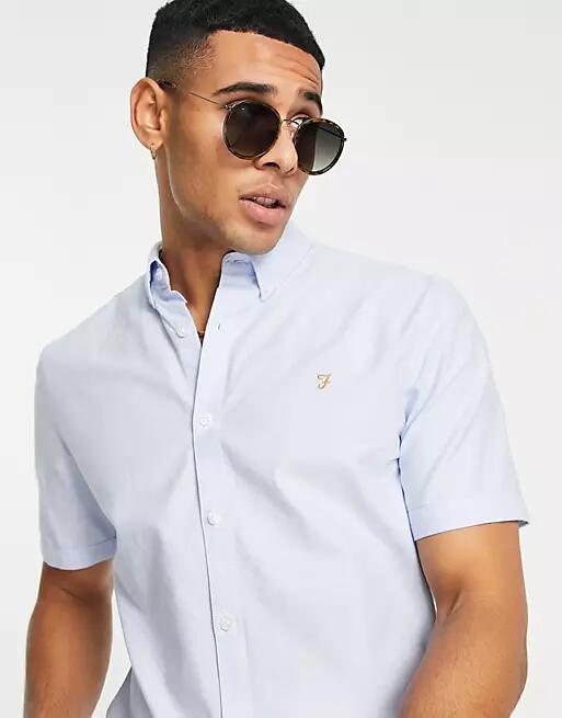 Farah Brewer short sleeve shirt in blue Cover