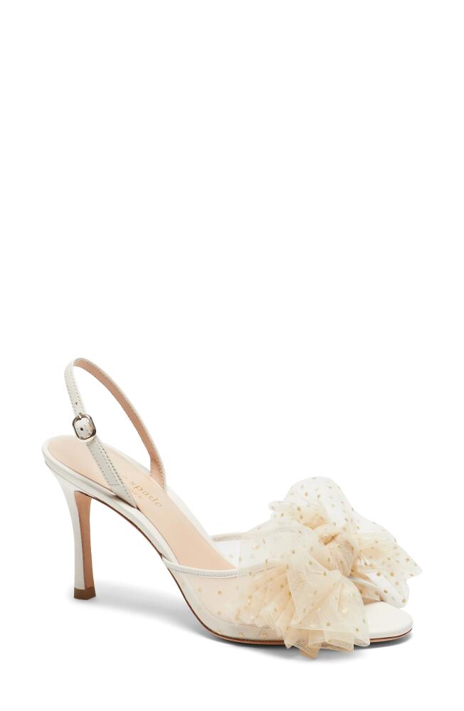 Kate Spade New York bridal sparkle slingback sandal in Parchment Fabric Cover