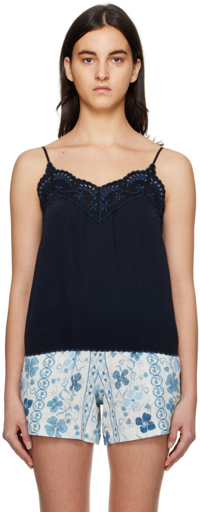 See by Chloé Navy Embroidered Tank Top Cover