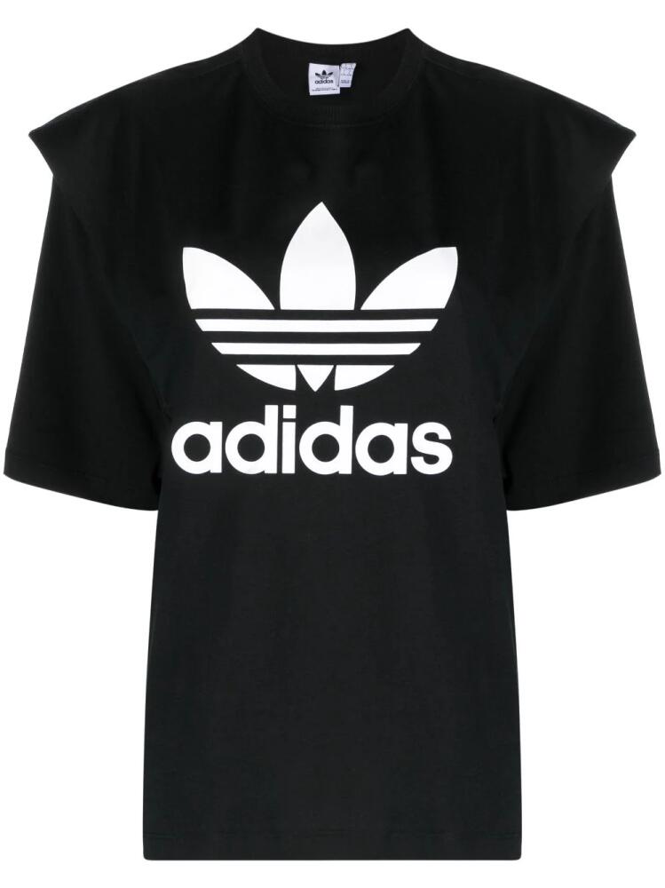 adidas cap-sleeve logo-print T-shirt - Black Cover