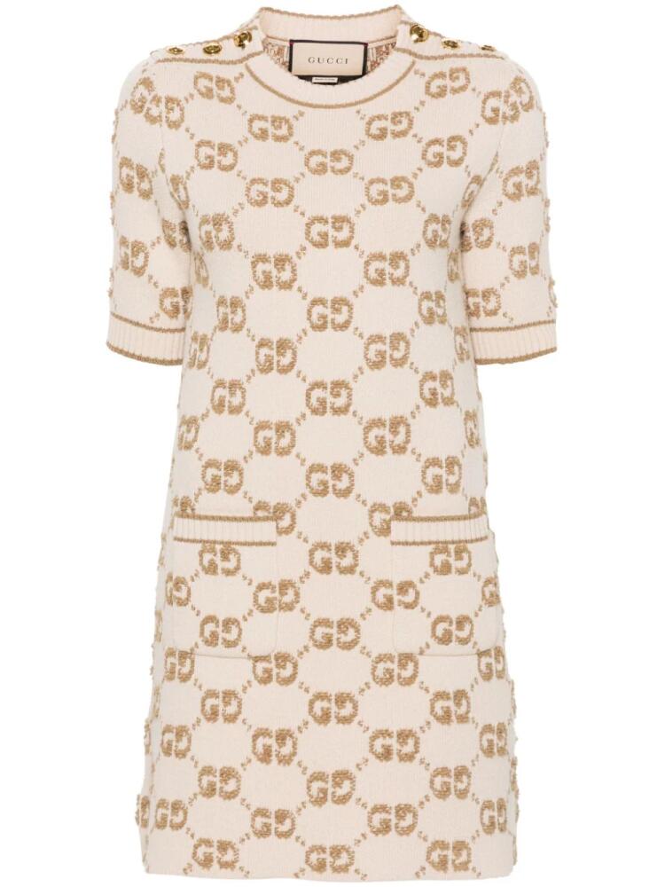 Gucci GG jacquard wool dress - Neutrals Cover