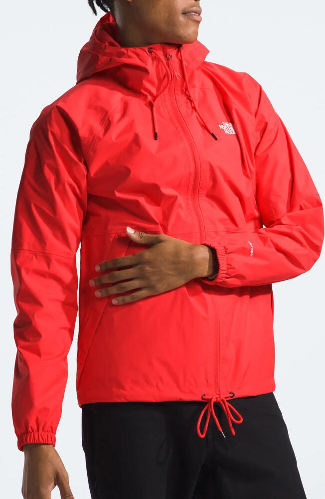 The North Face Antora Waterproof Hooded Rain Jacket in Fiery Red Cover