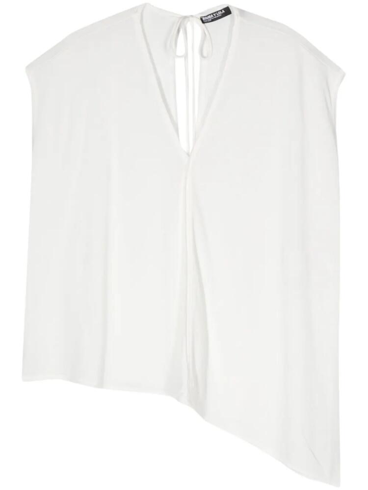 Bimba y Lola V-neck asymmetric T-shirt - White Cover