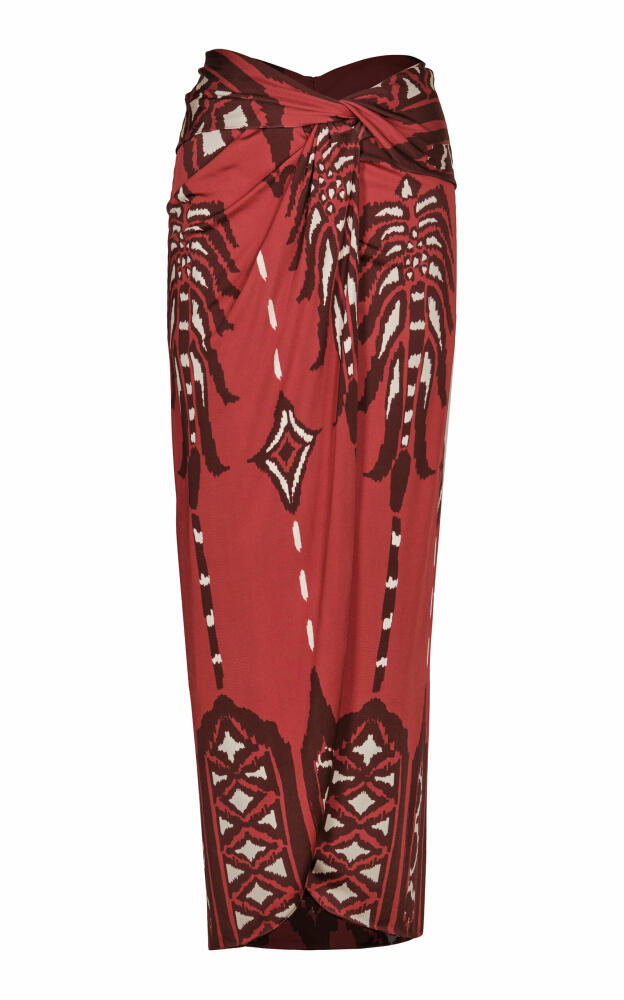 Johanna Ortiz - Avanyu Gathered Jersey Maxi Skirt - Red Cover