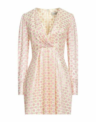 Golden Goose Woman Mini dress Light yellow Viscose, Metallic Polyester, Silk Cover